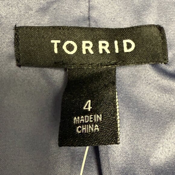 NWT Women's TORRID Night Shade Linen Blend Blazer Ruched Sleeves- Size 4X - Picture 5 of 9